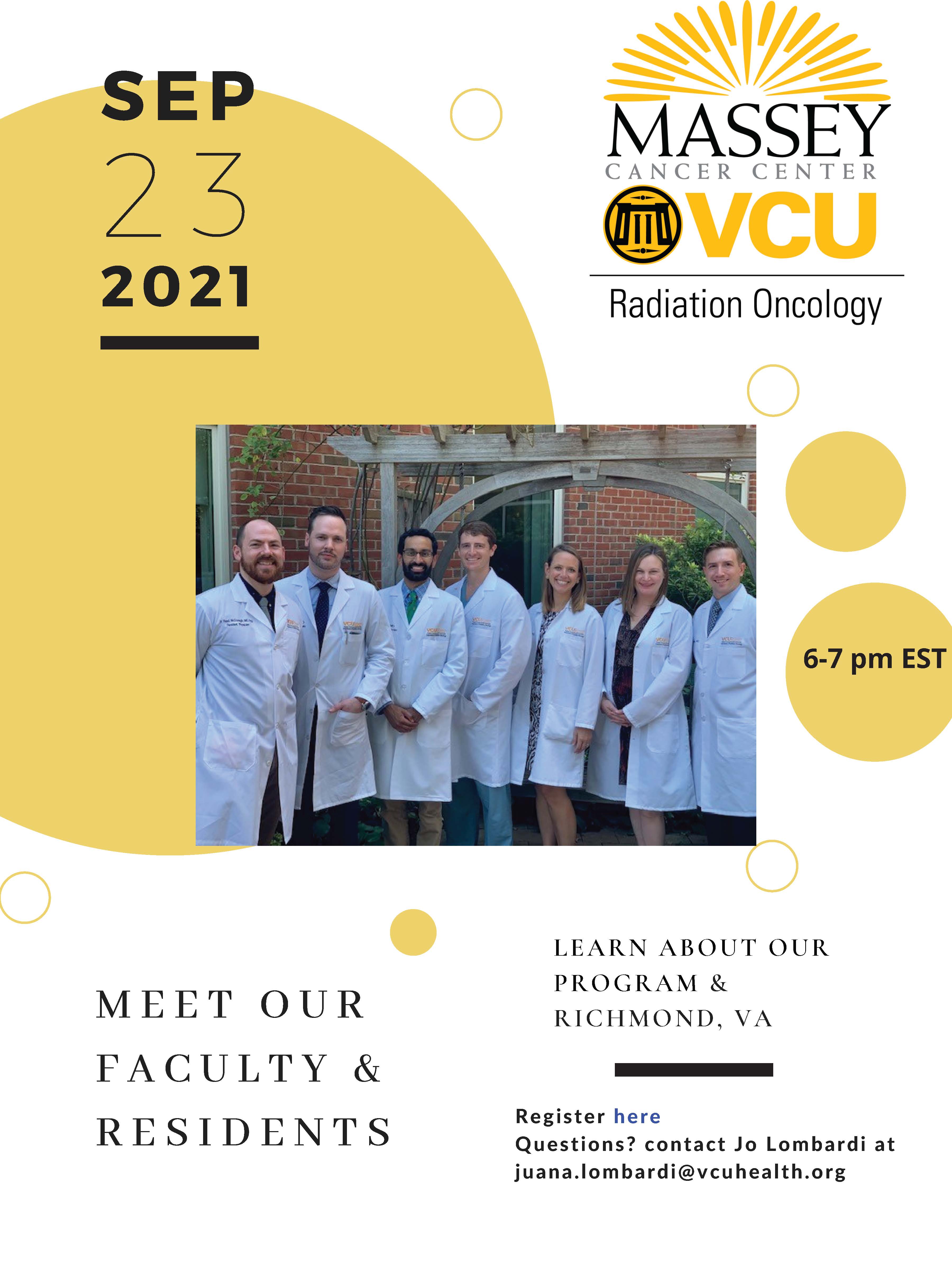 Meet our Faculty & Residents at the VCU Radiation Oncology Open House!